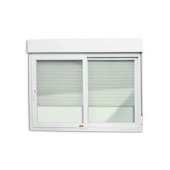 Janela Integrada com Cremona PVC Branco 2 Folhas Móveis 140x200x11,5cm Itec