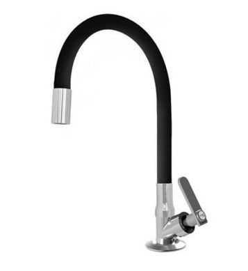 Torneira para Cozinha de Mesa com Bica Alta Mvel Collorflex Black Cromado com Preto