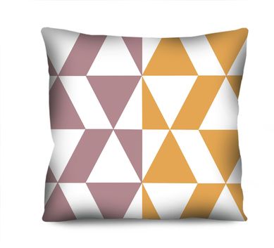 Almofada de Veludo Geomtrico Midcentury II 42x42cm Rosa e Amarelo