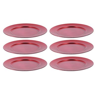 Kit com 6 Sousplat Vermelho