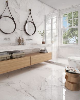 Porcelanato Polido Castel Tasso Lux 62x120cm Retificado Caixa com 226m Branco