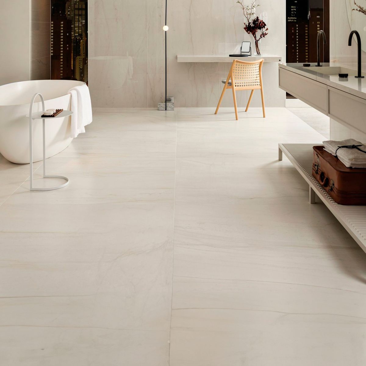 Porcelanato Esmaltado Mont Blanc 90x90cm Retificado Caixa com 1,61m² Bege, marca Portobello - Foto Principal