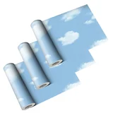 Kit com 3 Rolos Papel de Parede Nuvem Azul