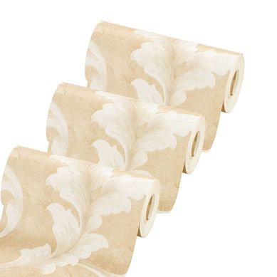 Kit com 3 Papeis de Parede Arabesco Bege