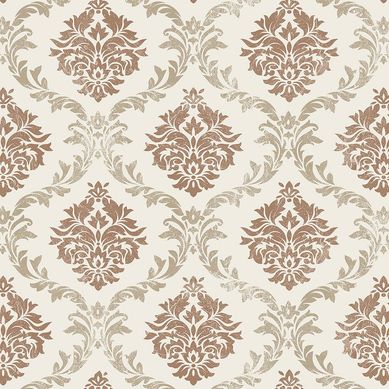 Papel de Parede Arabesco Marrom E Cinza