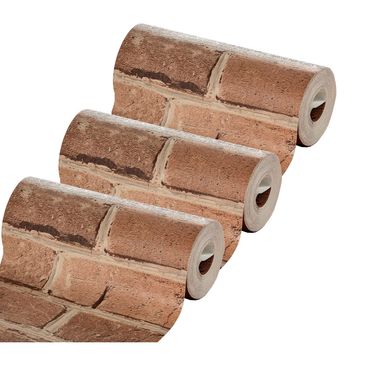 Kit com 3 Papeis de ParedeTijolinhos Natural