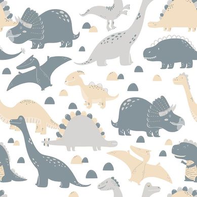 Papel de Parede Dinossauro Cinza