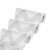 Kit com 3 Papeis de Parede Chevron Cinza