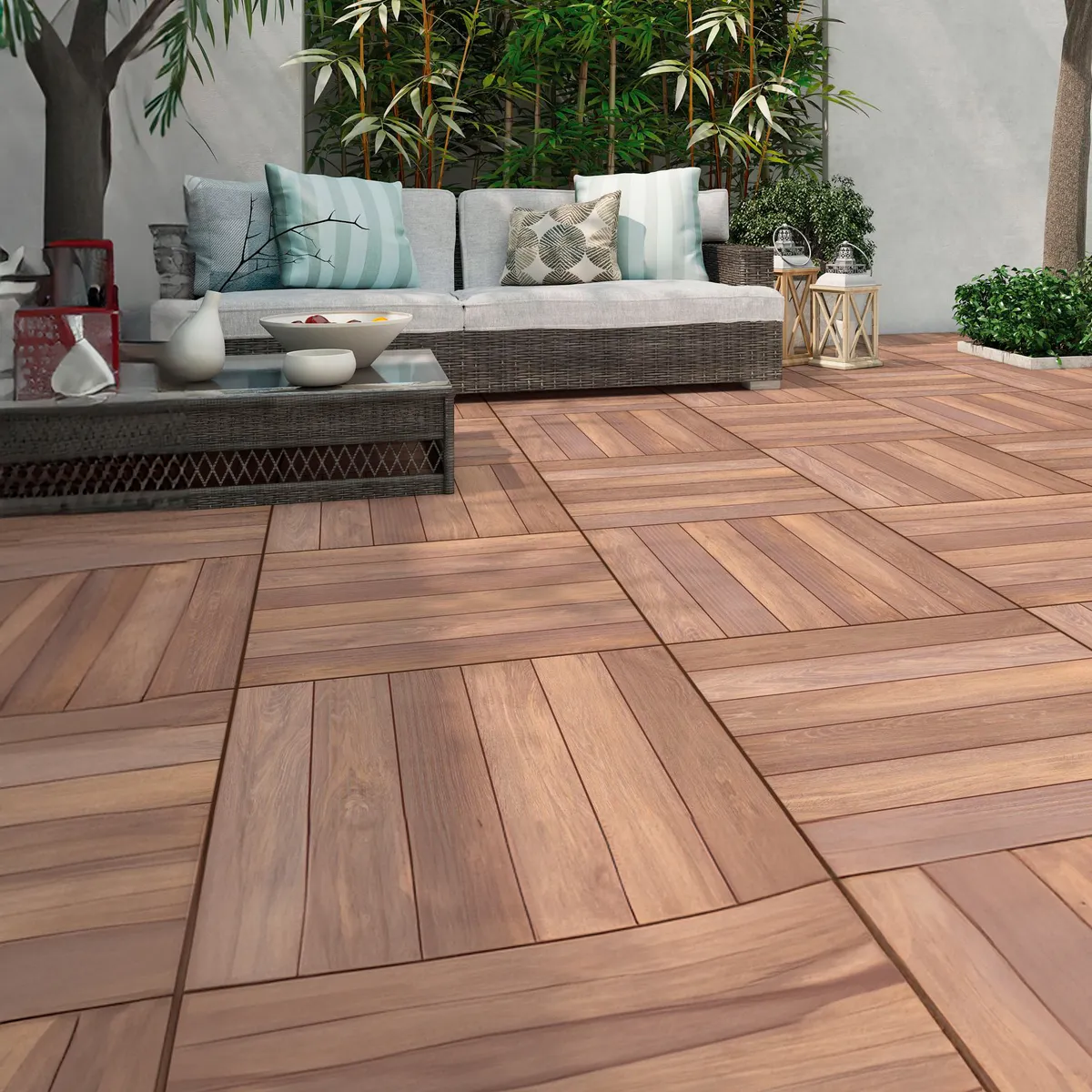 Piso Cerâmico Garden Plus Ad 62x62cm Caixa 2,32m² Marrom Holztek, marca Holztek - Foto Principal
