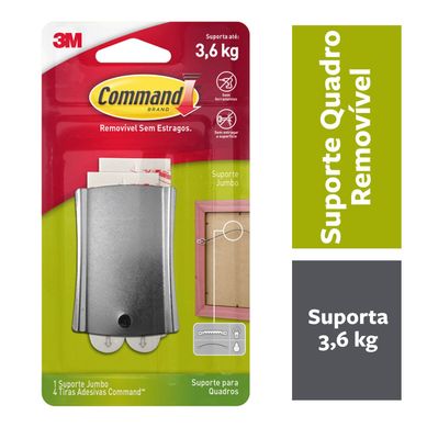 Suporte Adesivo para Quadros 3M Command Metlico Jumbo - 1 unidade