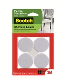 Feltro Sintético para Móveis Leves 3M Scotch Redondo Branco Extra Grande - 4 unidades