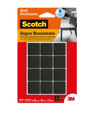 Protetor Antideslizante 3M Scotch Quadrado Preto Mdio - 12 unidades