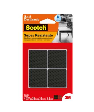 Protetor Antideslizante 3M Scotch Quadrado Preto Extra Grande - 4 unidades