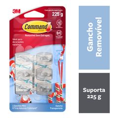 Mini Gancho Command Transparente 3M
