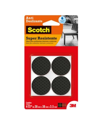 Protetor Antideslizante 3M Scotch Redondo Preto Extra Grande - 4 unidades