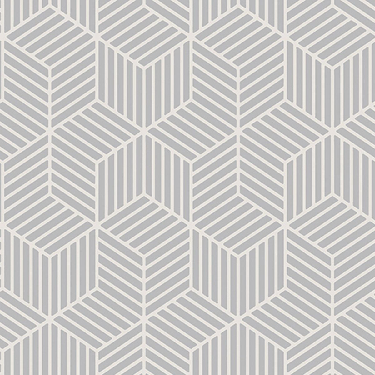 Papel de Parede Geométrico 37311 50x1000cm Cinza, marca Wiler K - Foto Principal