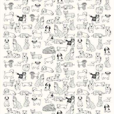 Tecido Adesivo Dogs 50x300 cm Branco