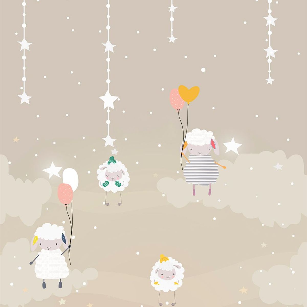 Tecido Adesivo Ovelhinhas 50x300 cm Cinza, marca Flok - Foto Principal