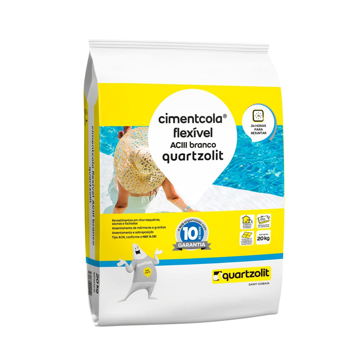 Argamassa Flexivel Aciii Branca 20Kg, marca Quartzolit - Foto Principal