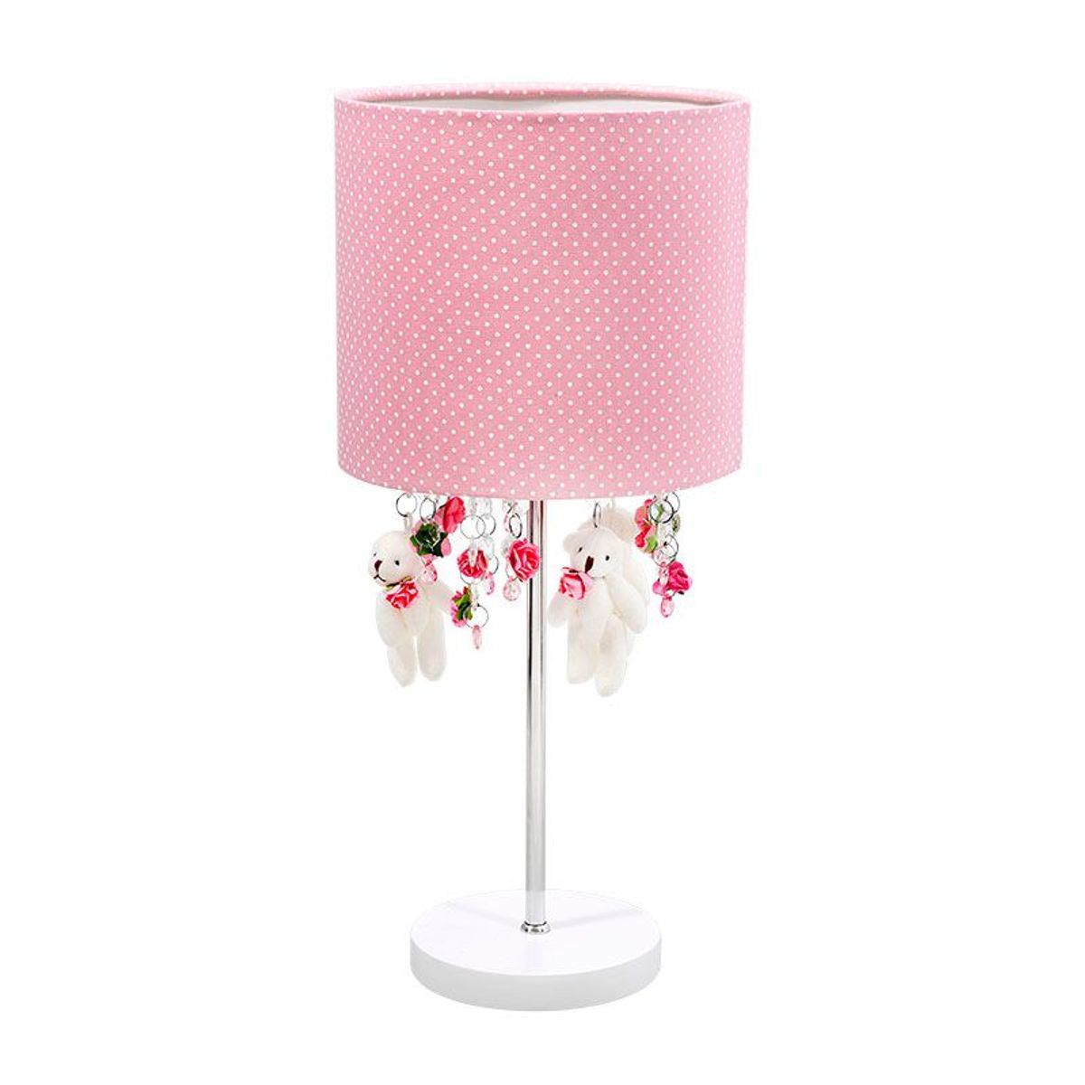 Abajur com Pingentes Carambola Fofura Rosa Ursinho, marca Carambola - Foto Principal