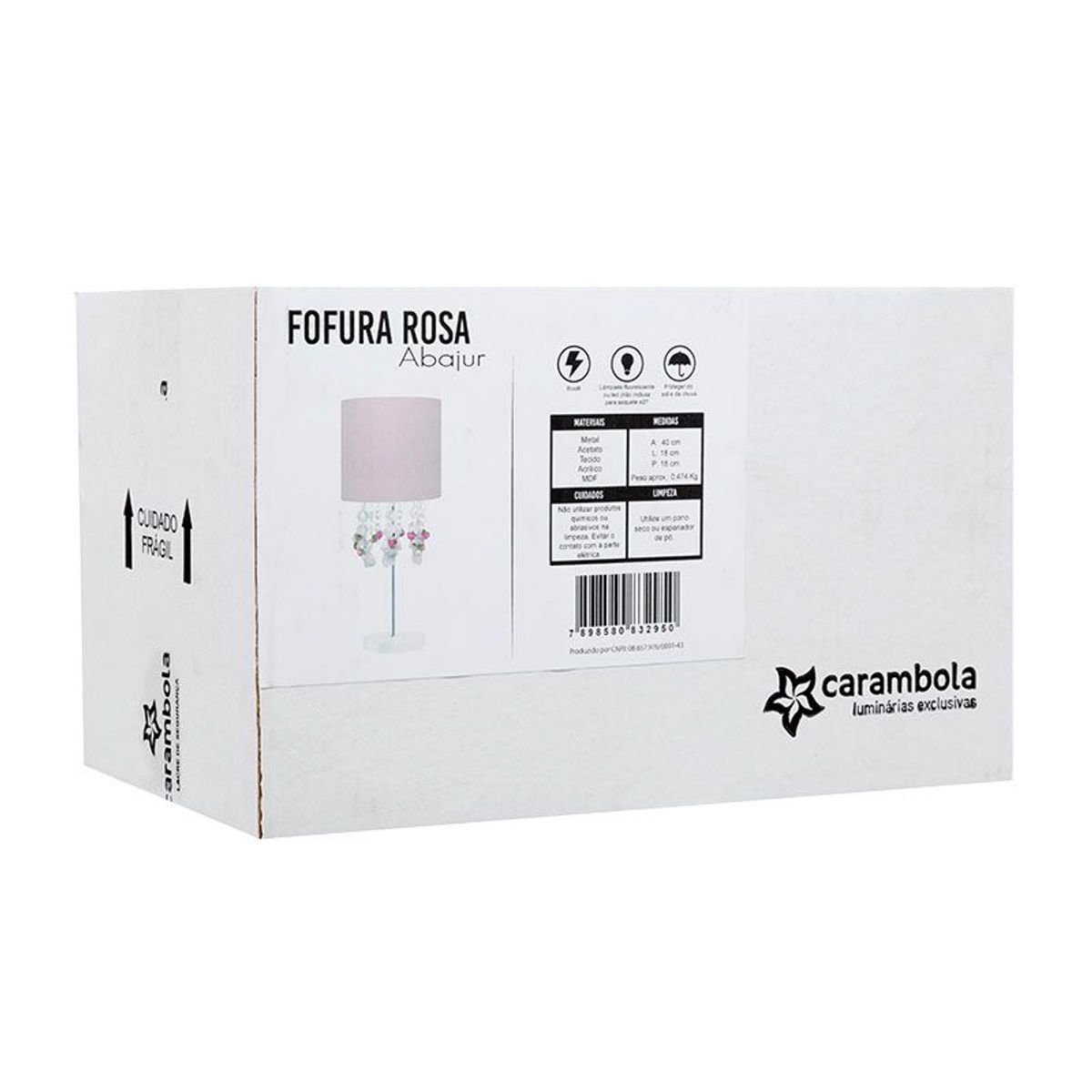 Abajur com Pingentes Carambola Fofura Rosa Ursinho, marca Carambola - Foto 2