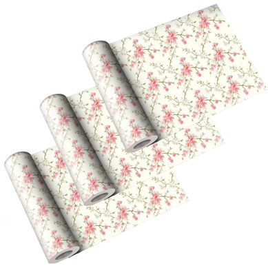 Kit com 3 Rolos Adesivo Contact 45x200cm Flor Cerejeira
