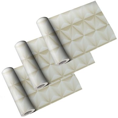 Kit com 3 Rolos Adesivo Contact 45x200cm Geomtrico 3D