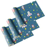 Kit com 3 Rolos Adesivo Contact 45x200cm Foguete Espacial