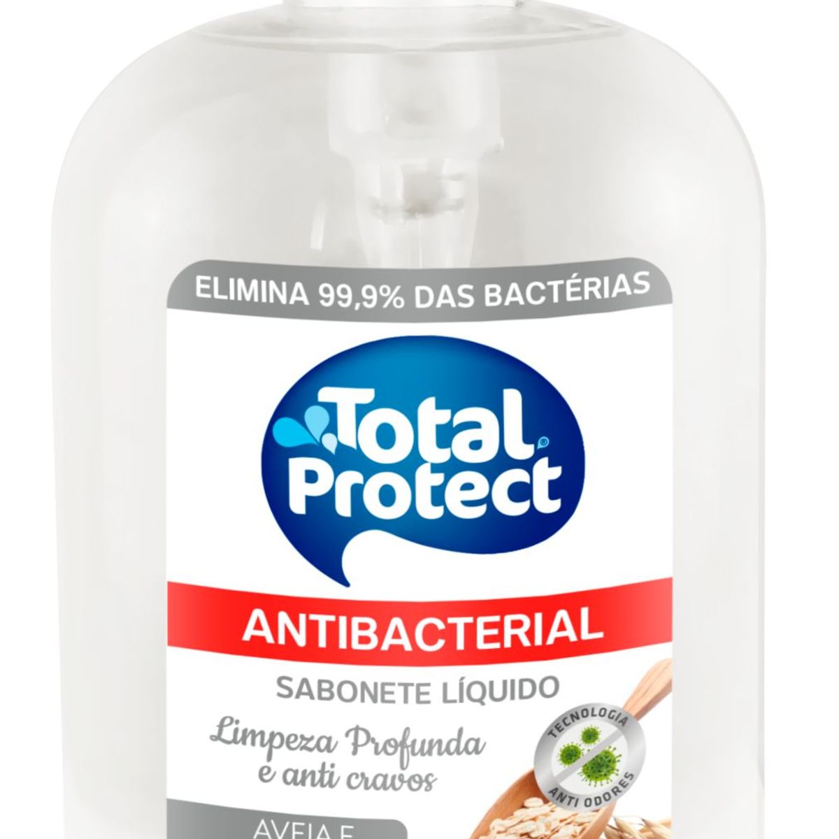 Sabonete Líquido Bactericida Amendoa e Aveia 500ml, marca Total Protect - Foto Principal
