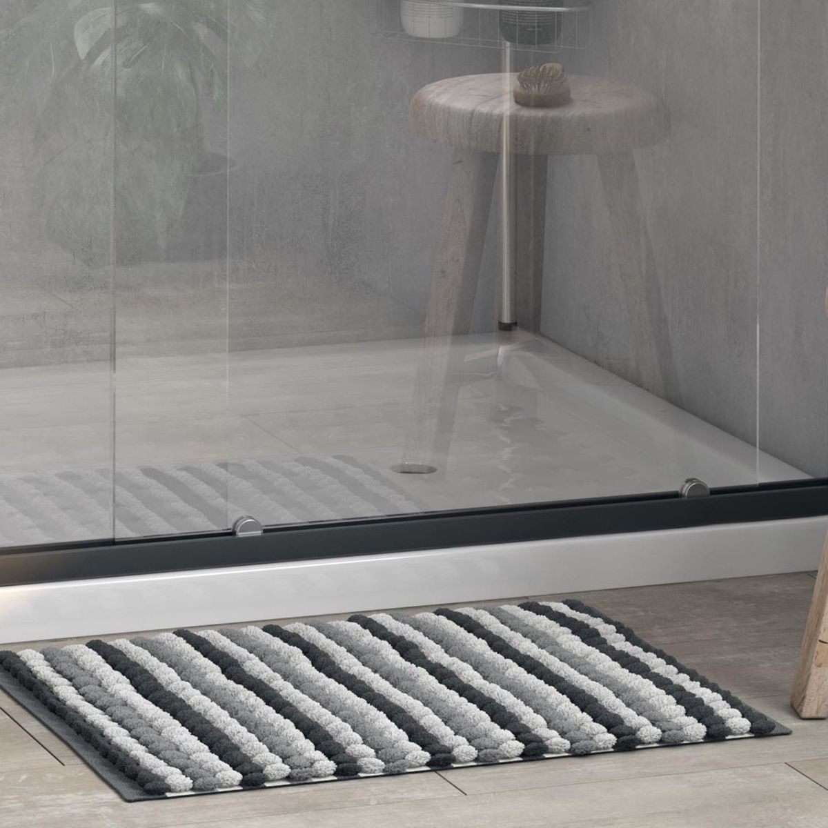 Tapete de Banheiro Algodão Cube Mix Cinza 40x60 Just Home Collection, marca Just Home Collection - Foto Principal