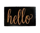 Capacho Fibra Coco Hello 45x75cm Marrom e Preto Just Home Collection