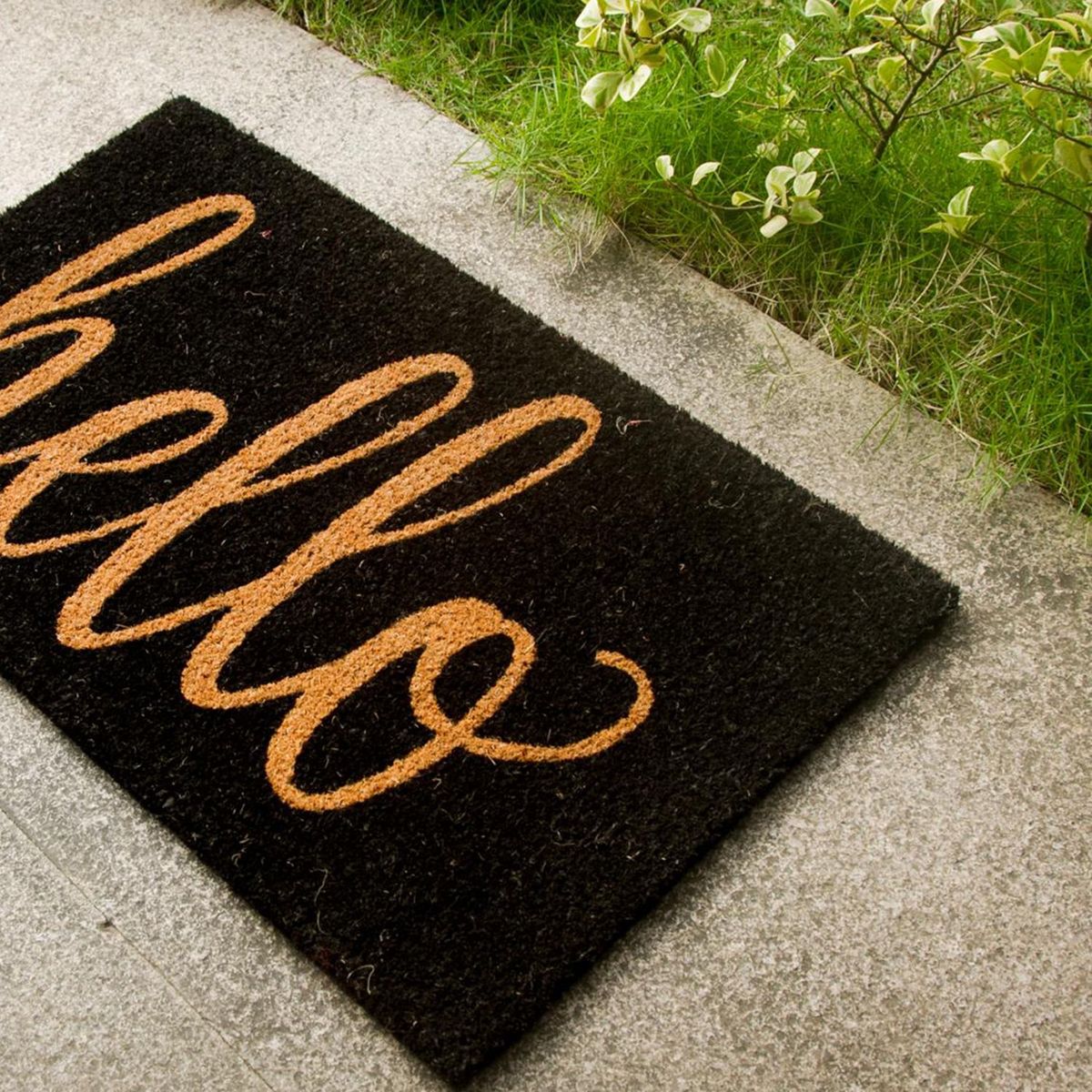 Capacho Fibra Coco Hello 45x75cm Marrom e Preto Just Home Collection, marca Just Home Collection - Foto 2