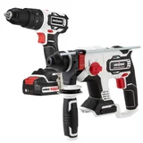 Kit 1 Furadeira sem Fio 2X2.0Ah 120-60Hz 20V + 1 Martelete Rotativo sem Fio 20V Ubermann