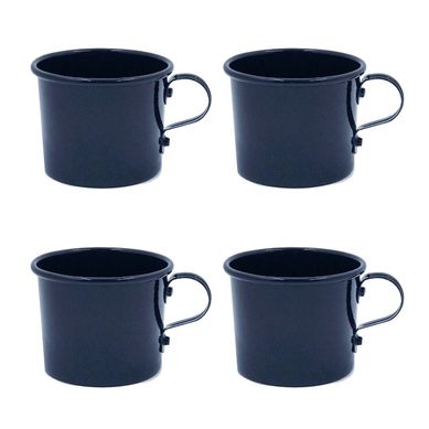 Kit com 4 Canecas 65ml Preto
