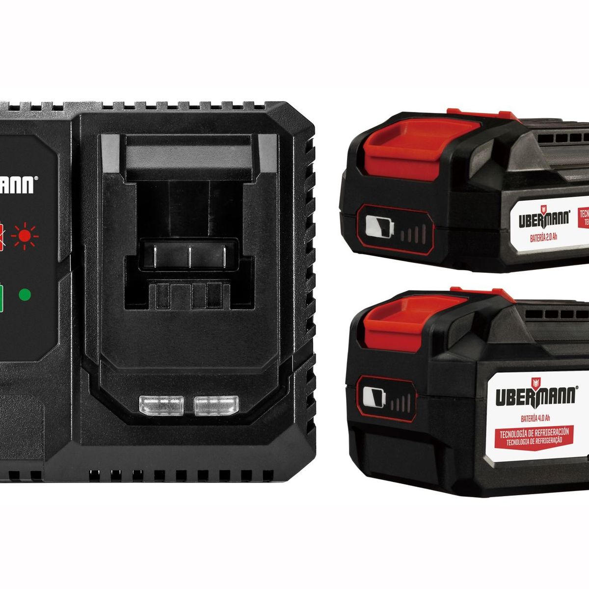 Kit Carregador + 2 Baterias 2.0ah / 4.0ah 220v Ubermann, marca Ubermann - Foto Principal