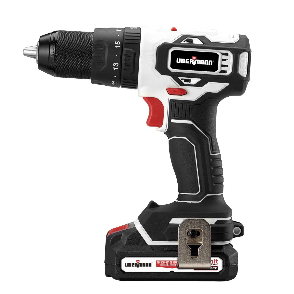 Furadeira e Parafusadeira com Imp + 2 Baterias 20v 127v Ubermann, marca Ubermann - Foto 2
