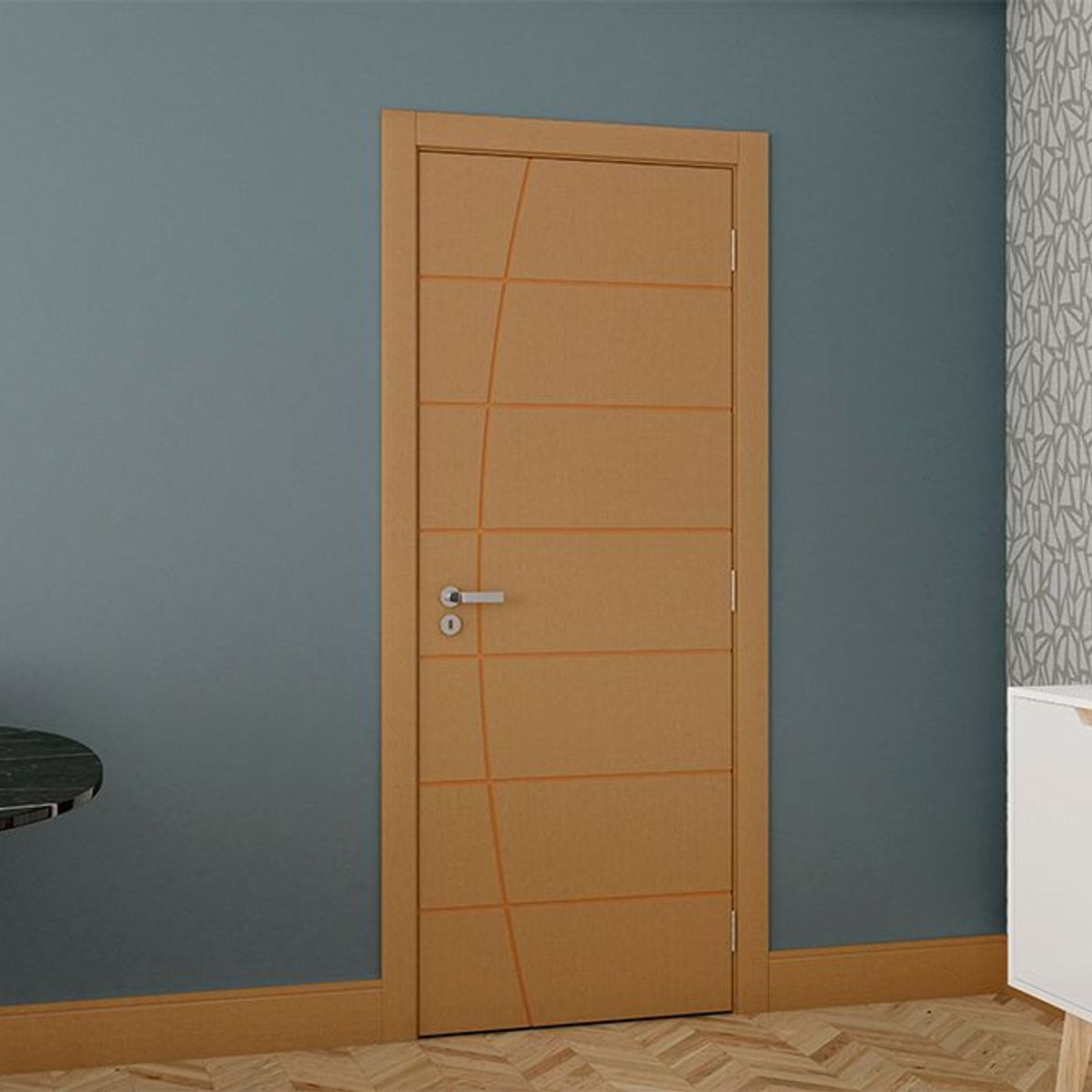 Folha Porta Frisada Sólida Elegance Freijó Pintada 210x80 Vert, marca Vert - Foto 2