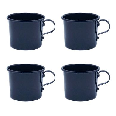Kit com 4 Canecas 180ml Preto