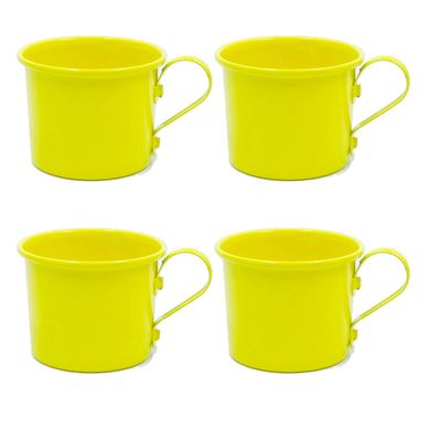 Kit com 4 Canecas 180ml Amarelo