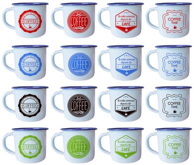 Caneca Esmaltada Retro 90Ml
