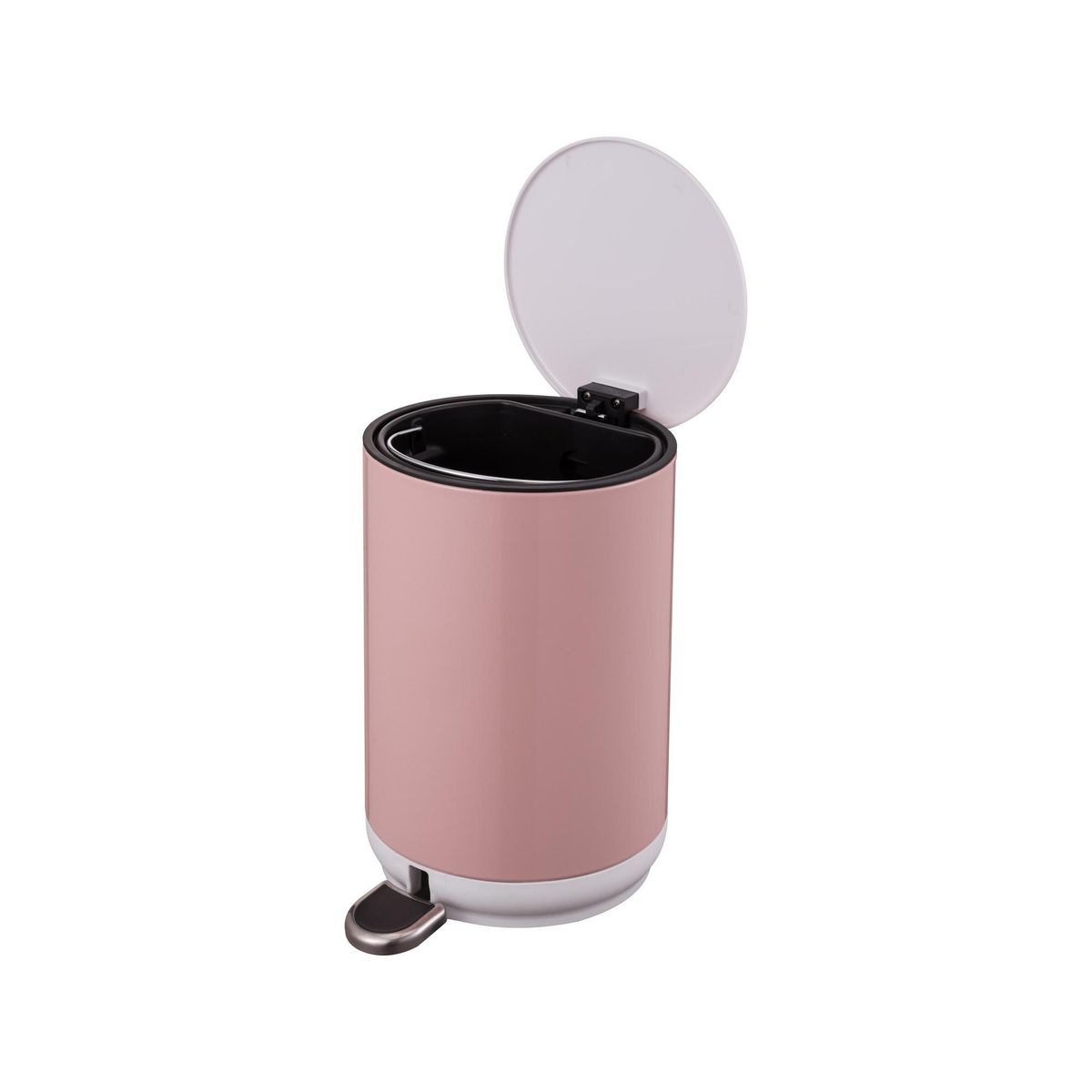 Lixeira 5l Metal Redonda com Pedal Rosa Just Home Collection, marca Just Home Collection - Foto 2