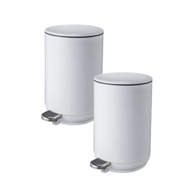 Combo com 2 Lixeiras com Pedal Branco 5 Litros