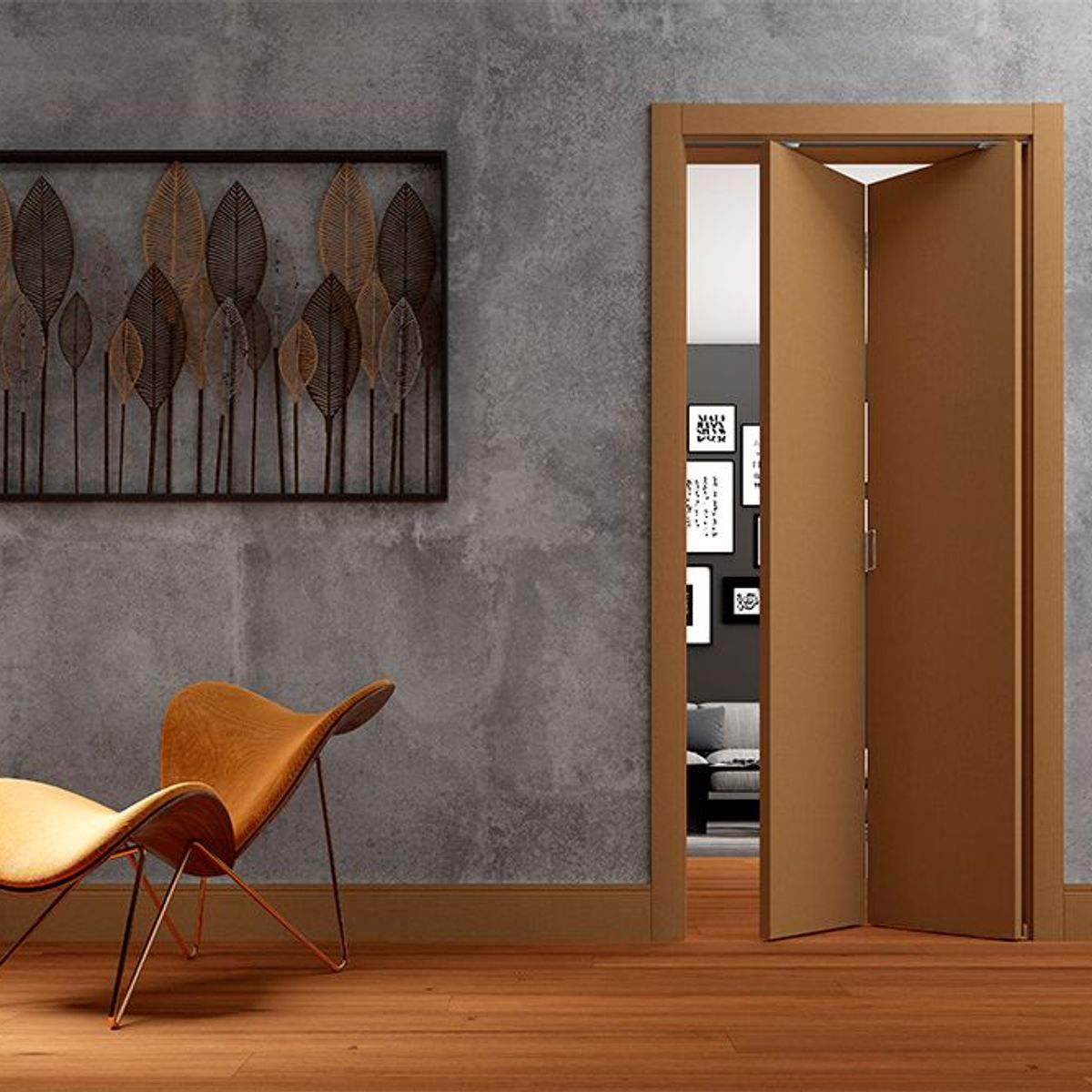 Vert - Kit Porta Camarão Lisa Com Ferragens Madeira Solida MDP Freijó Acabado 210x60x3,5cm Duo Lisa