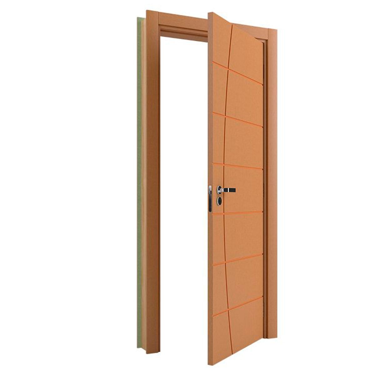 Porta Montada de Giro Frisada Madeira Solida MDP Freijó Acabado Direita 215x88x14cm Elegance, marca Vert - Foto Principal