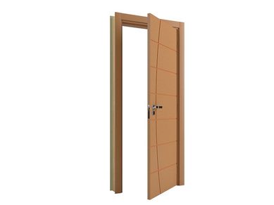 Porta Montada de Giro Frisada Madeira Solida MDP Freij Acabado Direita 215x88x14cm Elegance