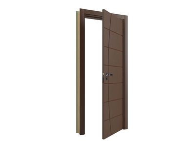 Porta Montada de Giro Frisada Madeira Solida MDP Ip Acabado Direita 215x88x14cm Elegance