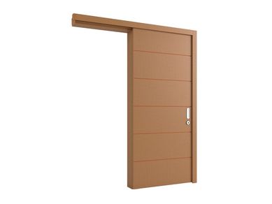 Porta Montada de Correr Interna Madeira Solida MDP Freij Acabado Esquerda 210x82x3,5cm Bella