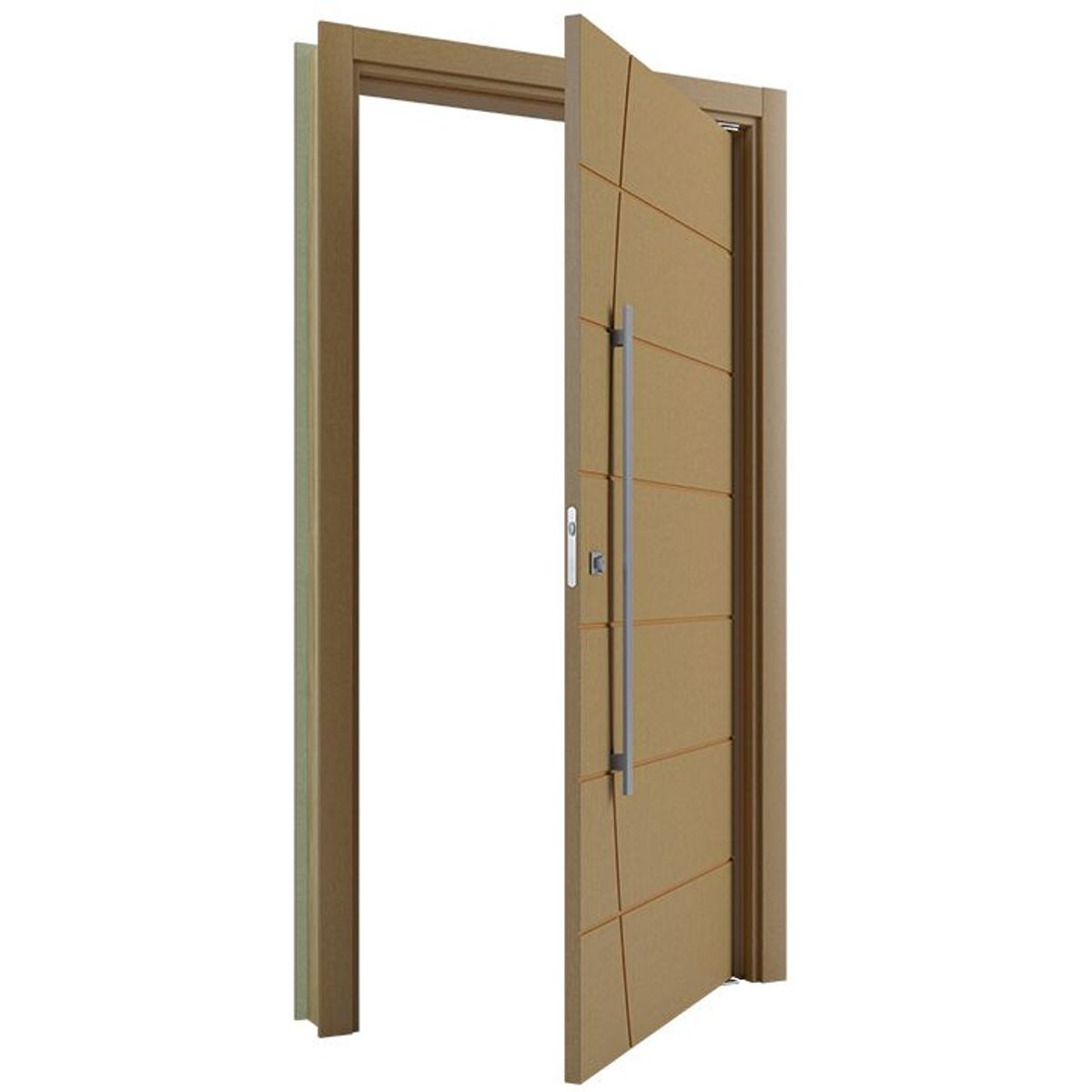 Kit Porta Pivotante Frisada Madeira Solida Freijo Acabado Reversível 215x108x14cm Elegance, marca Vert - Foto Principal