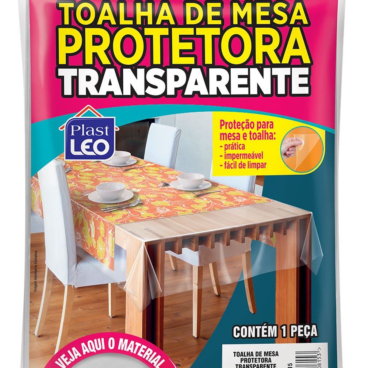 Toalha Mesa Transparente  135x220cm, marca Plastleo - Foto 2