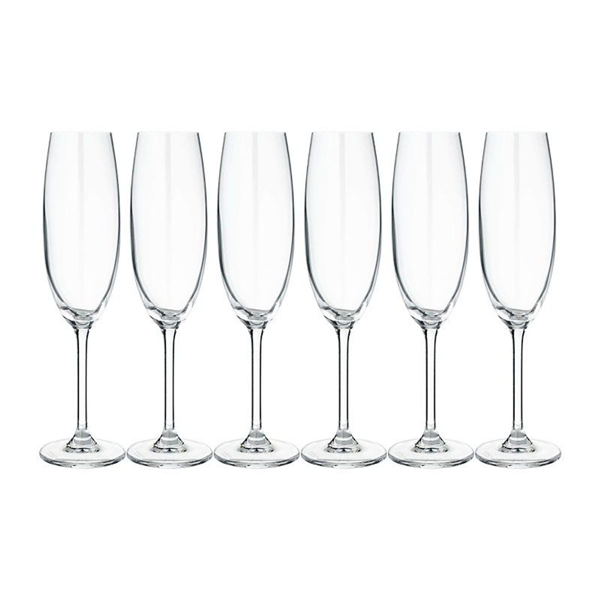 Jogo de Taças para Champagne de Cristal Ecológico Bohemia 6 peças 220ml, marca Rojemac - Foto Principal